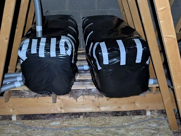 Attic Insulation and Flooring, with water pipe and tank lagging